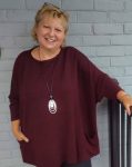 diane burgundy smock